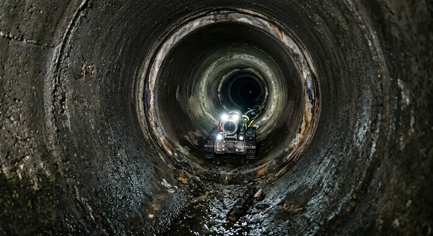 Robotic sewer camera inspecting pipe interior for Drain Snake Service in Fair Oaks Ranch